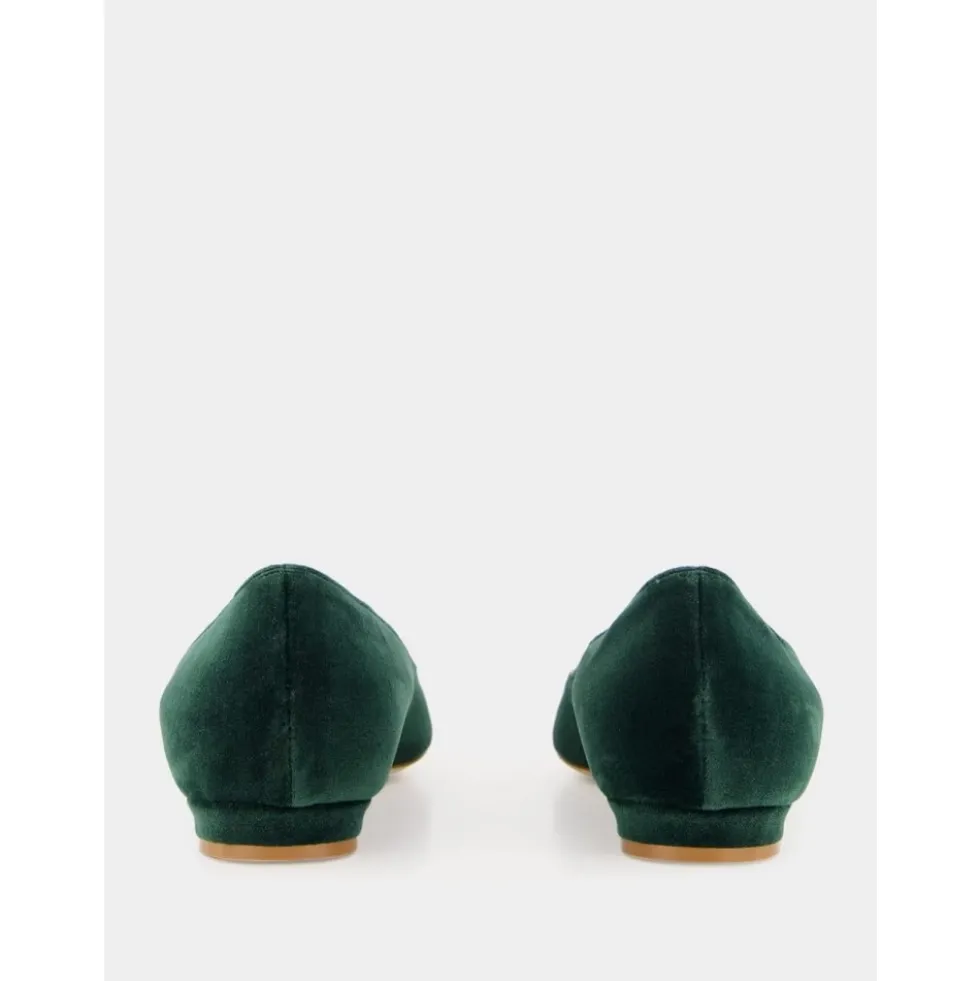 Grøn Velvet Krystal Flade
