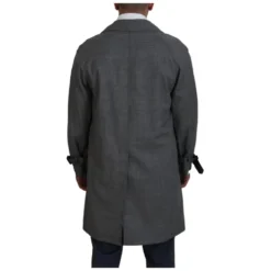 Grå Ternet Trenchcoat, Elegant Stil