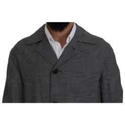 Grå Ternet Trenchcoat, Elegant Stil