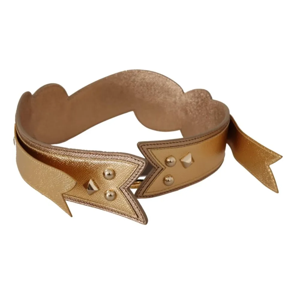 Guld Læder LOVE Patch Taske Strop