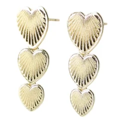 Gyldne Triple Heart Øreringe