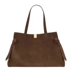 Gyoza Suede Tote Taske Chokolade