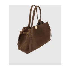 Gyoza Suede Tote Taske Chokolade