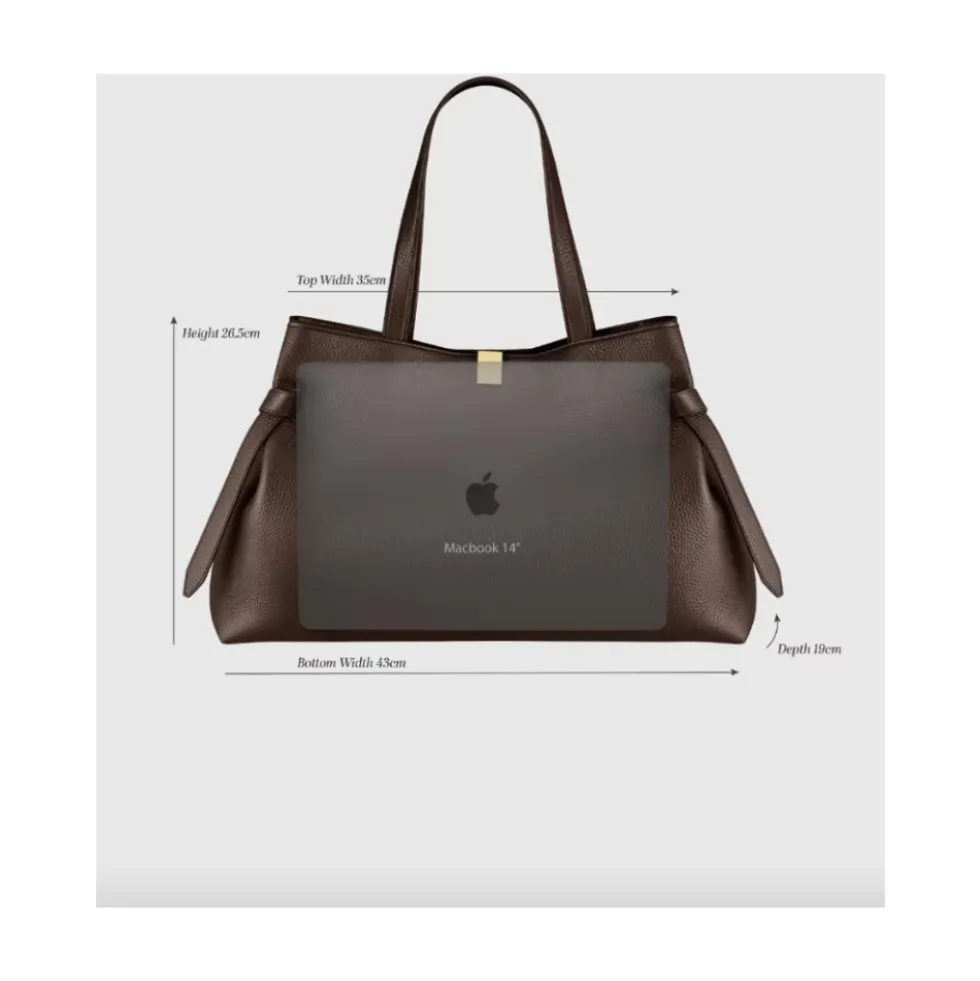Gyoza Suede Tote Taske Chokolade
