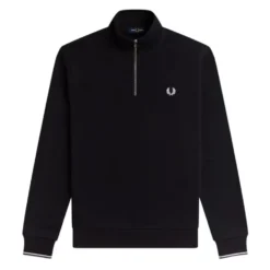Half Zip Sweatshirt med striber på ryggen