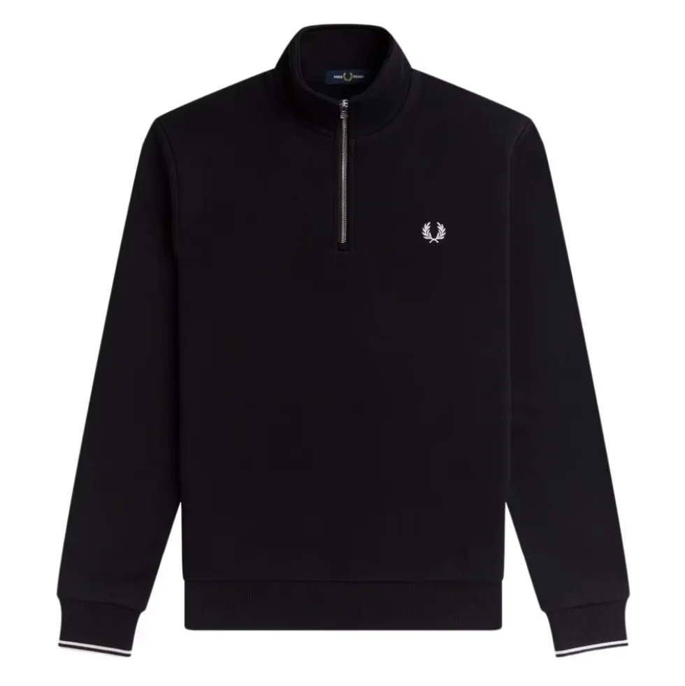 Half Zip Sweatshirt med striber på ryggen