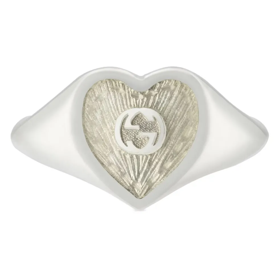 Hjerte Ring med Sammenflettet G