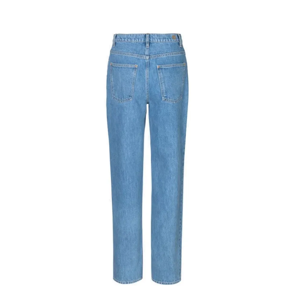 Højtaljede bomuldsjeans