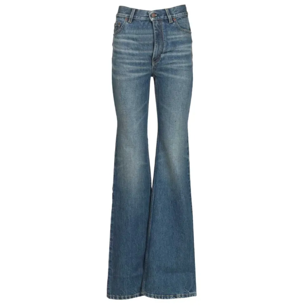 Højtaljede flared jeans