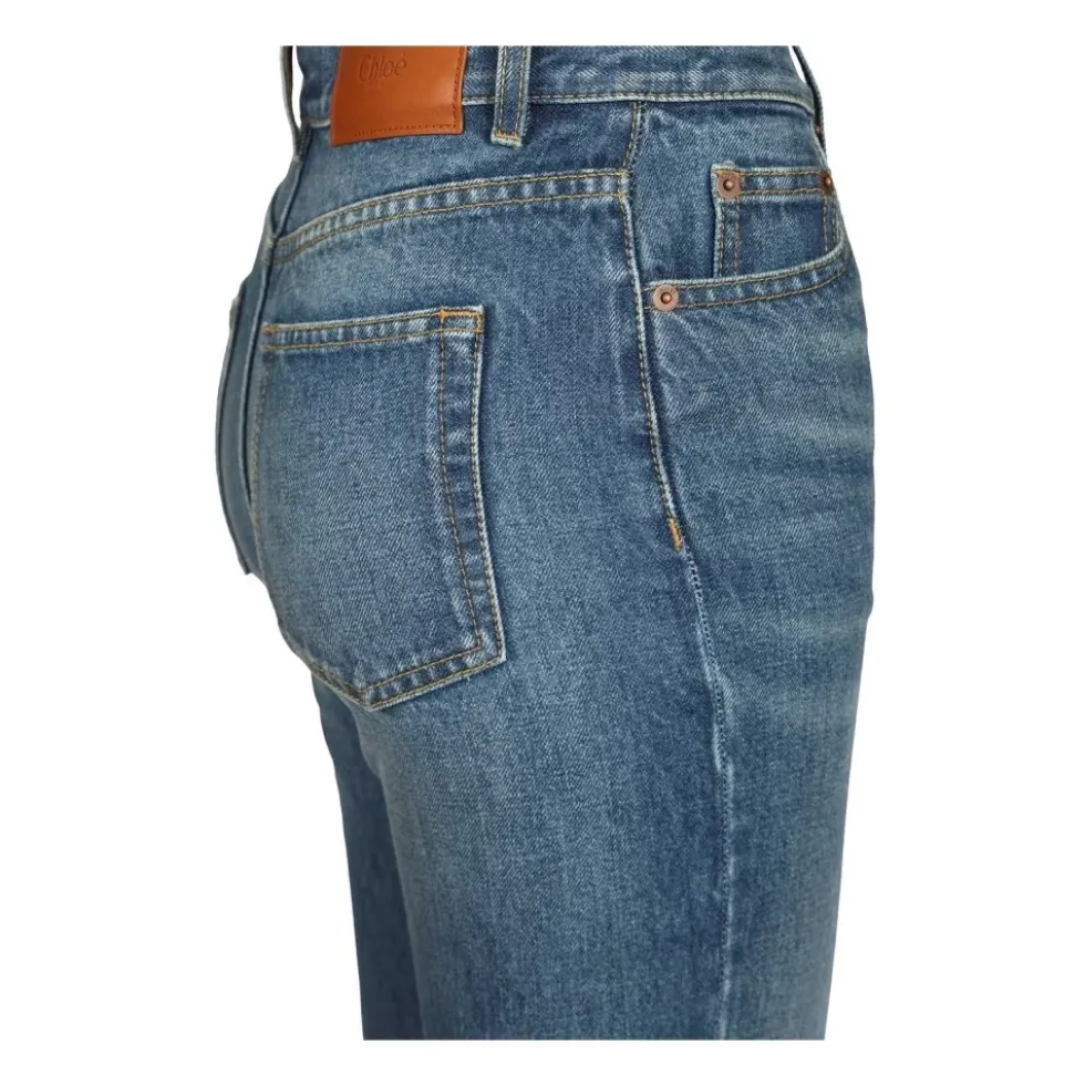 Højtaljede flared jeans