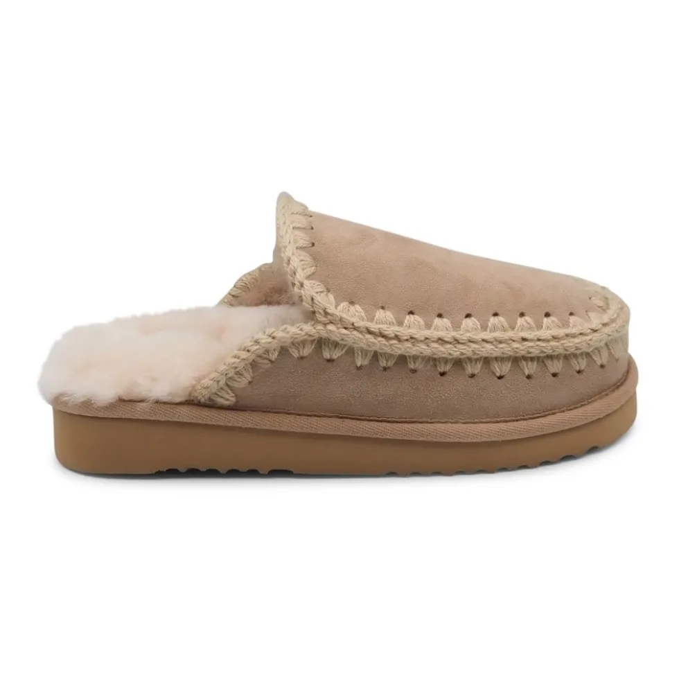 Håndlavet Eskimo Slipper Træsko Kamel