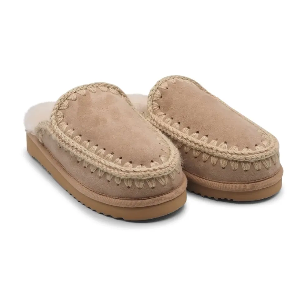 Håndlavet Eskimo Slipper Træsko Kamel