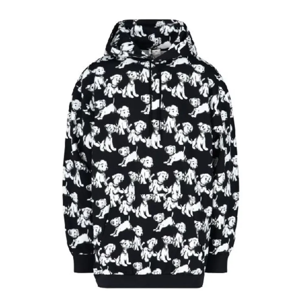 Hooded Printed Dogs Sweatshirt