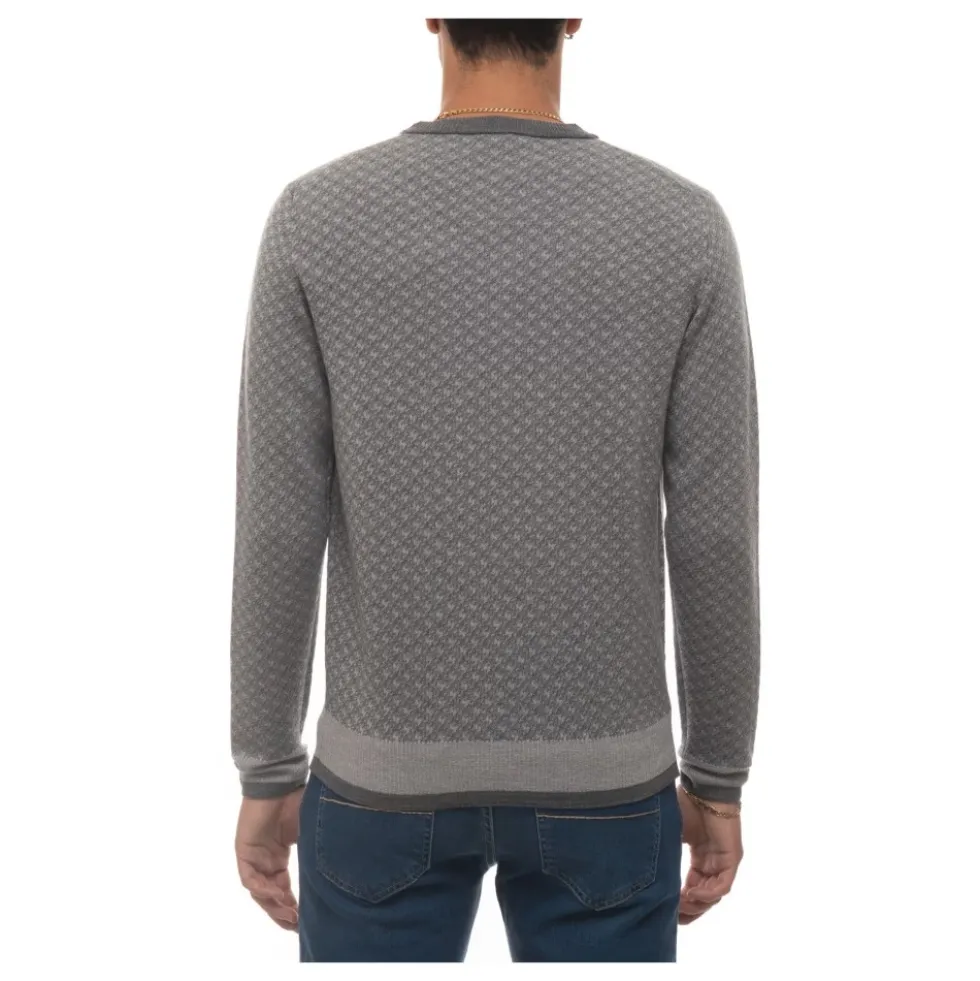 Hundetand Rundhals Pullover med Elastiske Manchetter