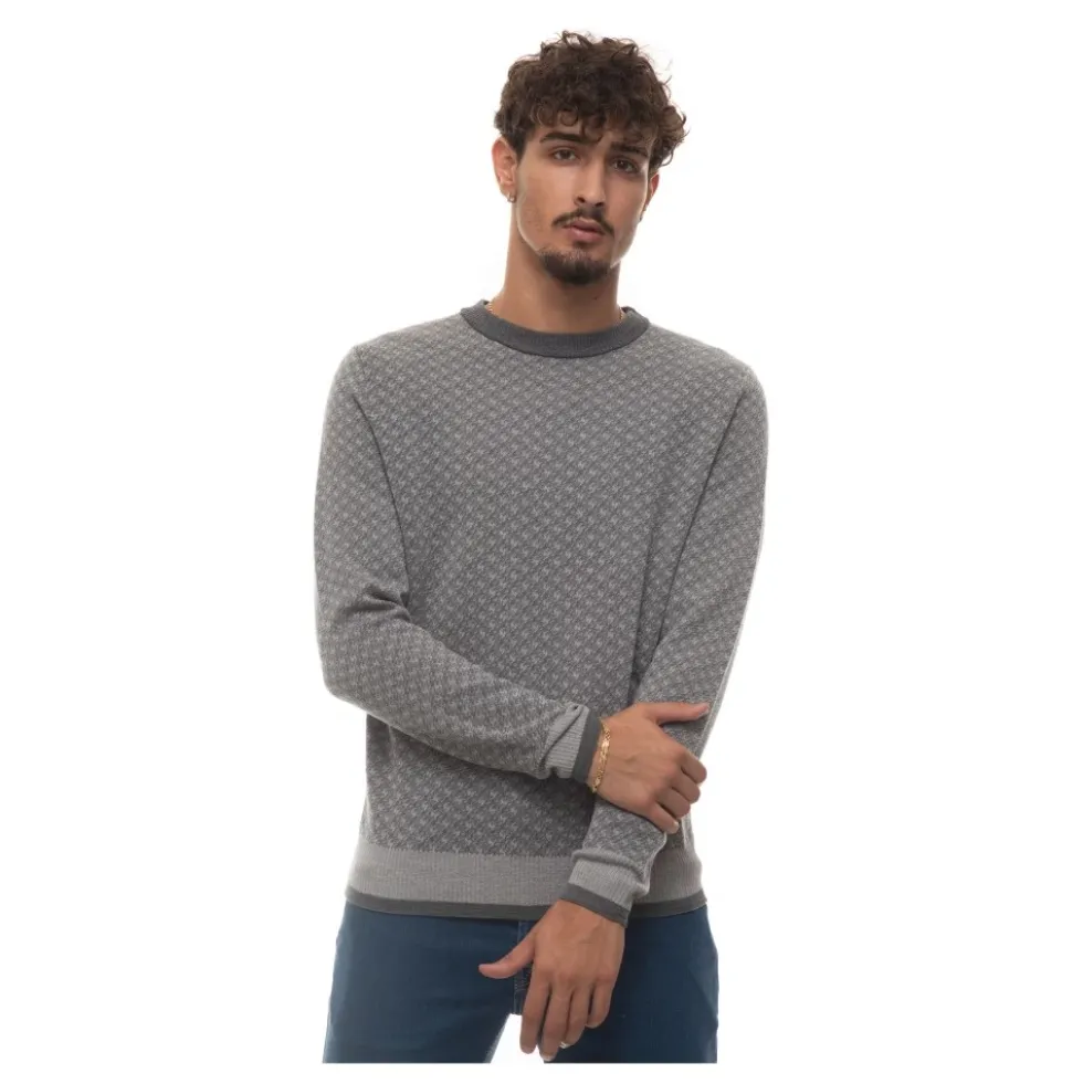 Hundetand Rundhals Pullover med Elastiske Manchetter