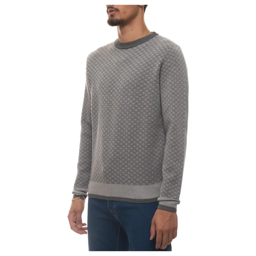 Hundetand Rundhals Pullover med Elastiske Manchetter