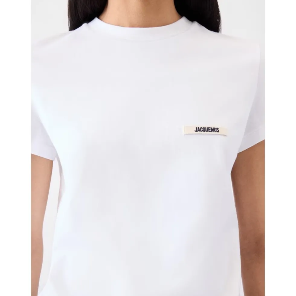 Hvid Bomulds T-Shirt Gros Grain