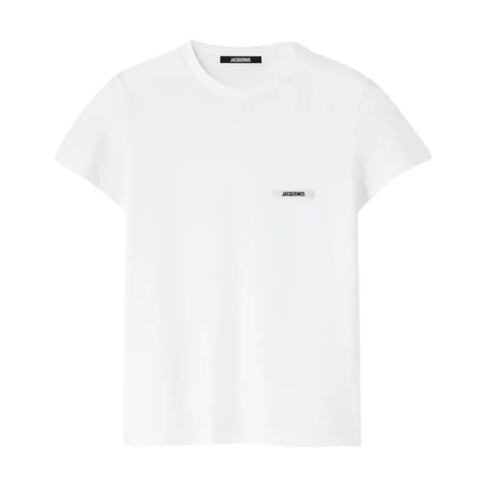 Hvid Bomulds T-Shirt Gros Grain