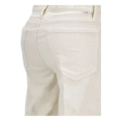 Hvid Corduroy Jeans med Fem Lommer