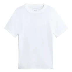 Hvid Crew-neck Logo Print T-shirt