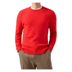 Hvid Crew Neck Sweater med Logo