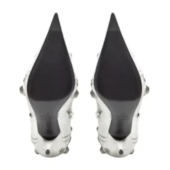 Hvide Cagole Point-Toe Stiletto Støvler