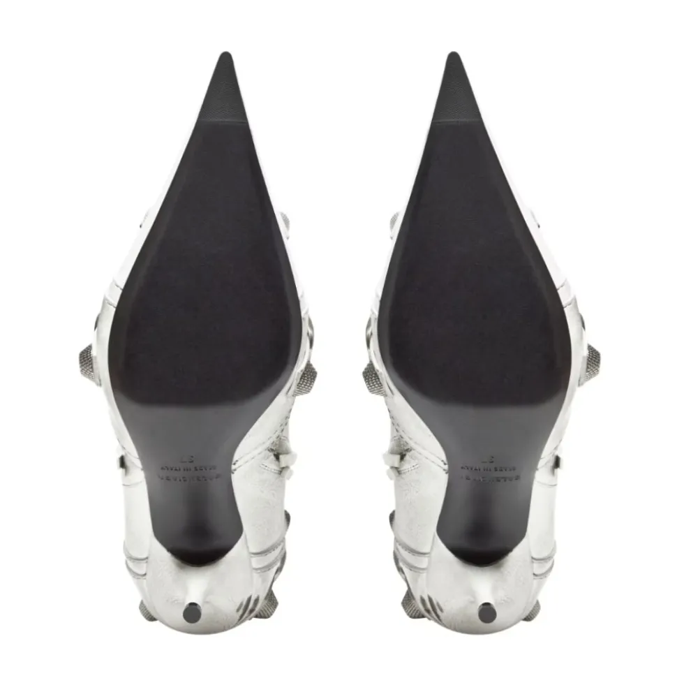Hvide Cagole Point-Toe Stiletto Støvler