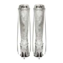 Hvide Cagole Point-Toe Stiletto Støvler