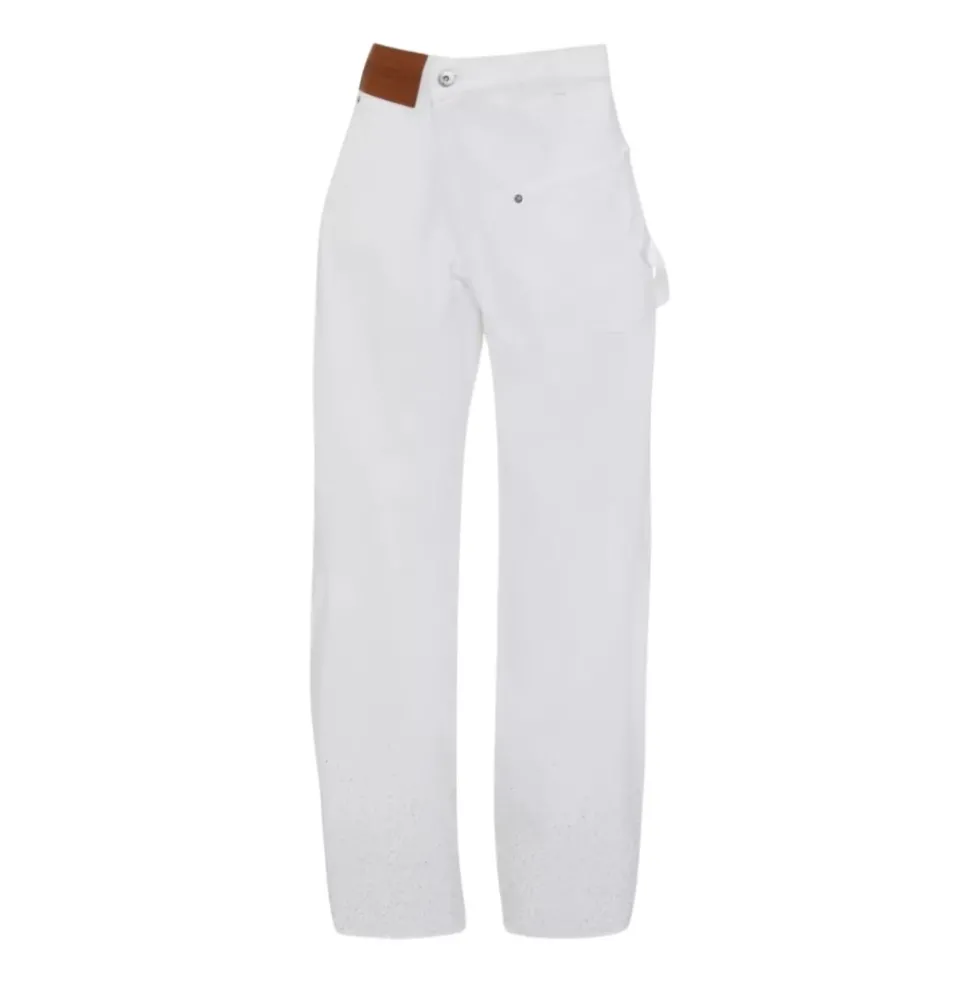 Hvide krystalpyntede jeans