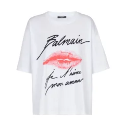Hvid Kiss Print T-shirt