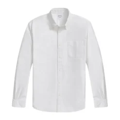 Hvid Oxford-skjorte med Polo-krave i Regular Fit