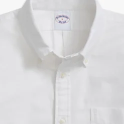 Hvid Oxford-skjorte med Polo-krave i Regular Fit