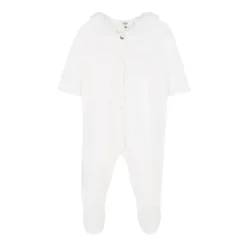 Hvid Pyjamas Sæt med Sutter og Hat