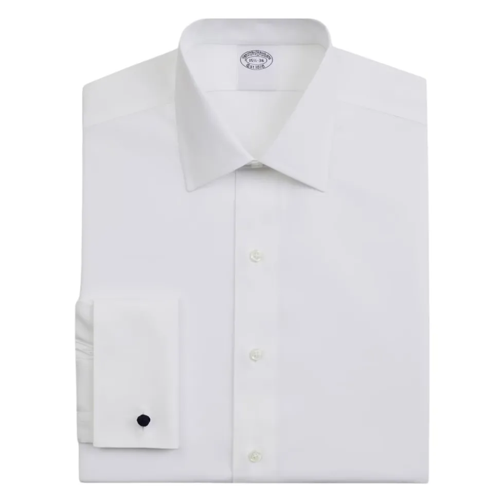 Hvid Regular Fit Non-Iron Stretch Bomuldsskjorte med Ainsley Krave