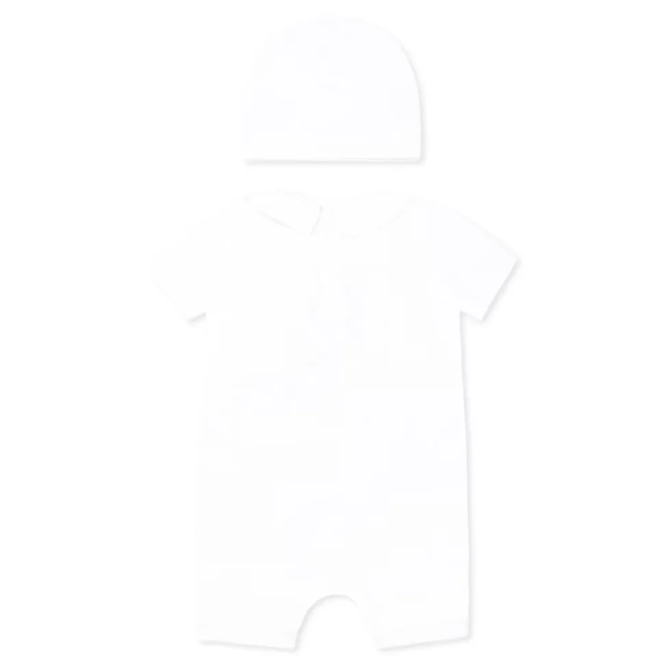 Hvid Rompersæt med Teddybjørn