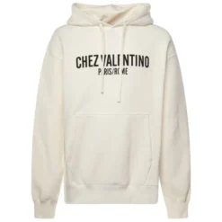Hvid sweater med brugerdefineret snørehætte