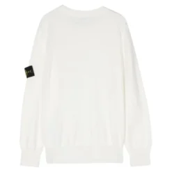 Hvid sweater med logoærme fra Stone Island Junior