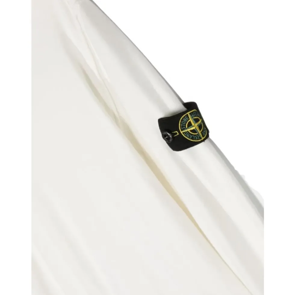 Hvid sweater med logoærme fra Stone Island Junior