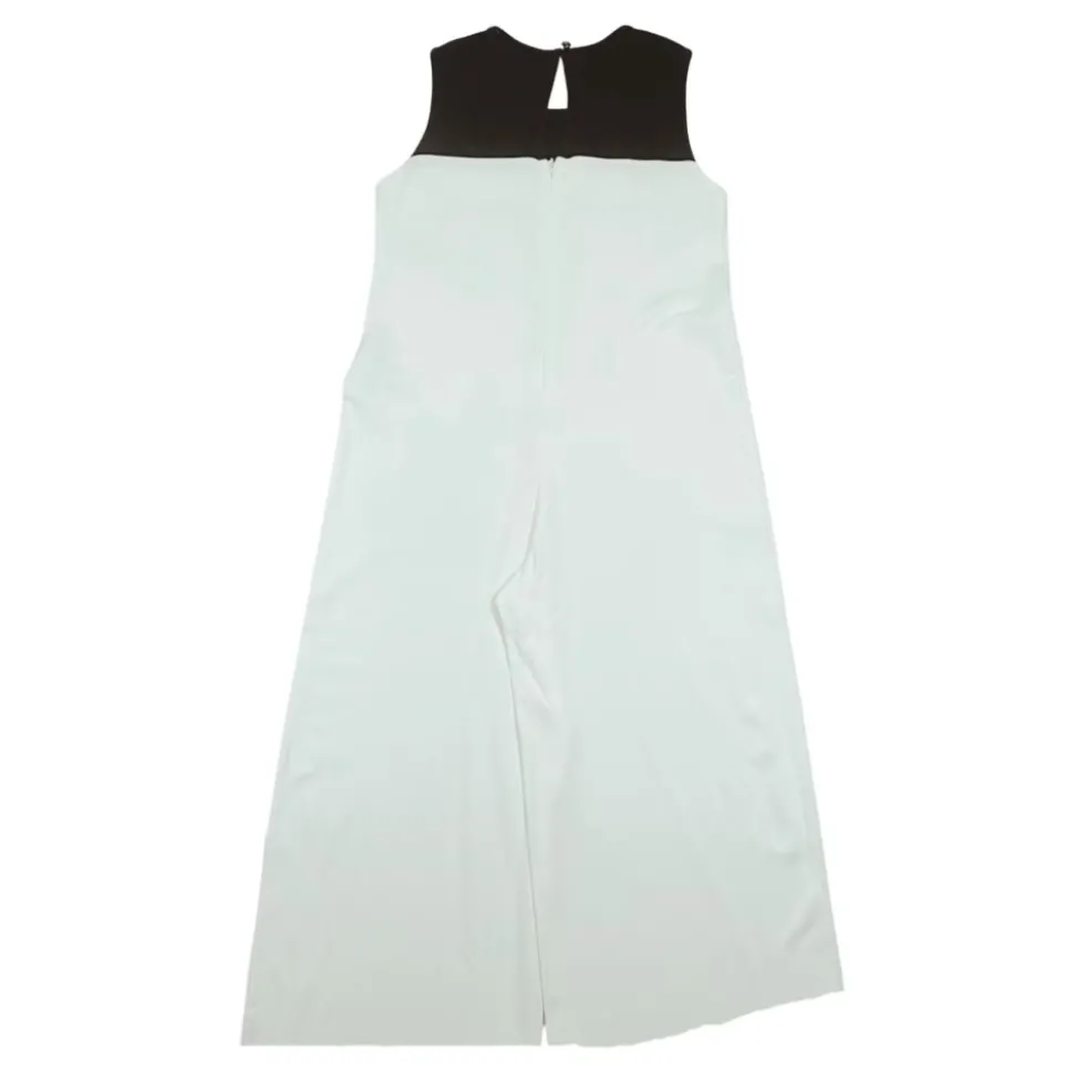 Hvidt bredbenet jumpsuit med bue