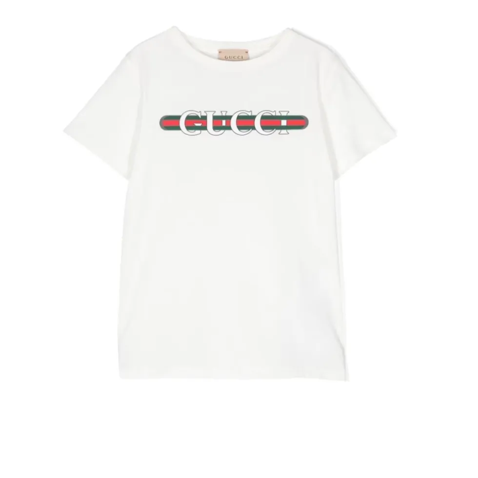 Hvid T-shirt Med Logo Print Og Web I Jersey