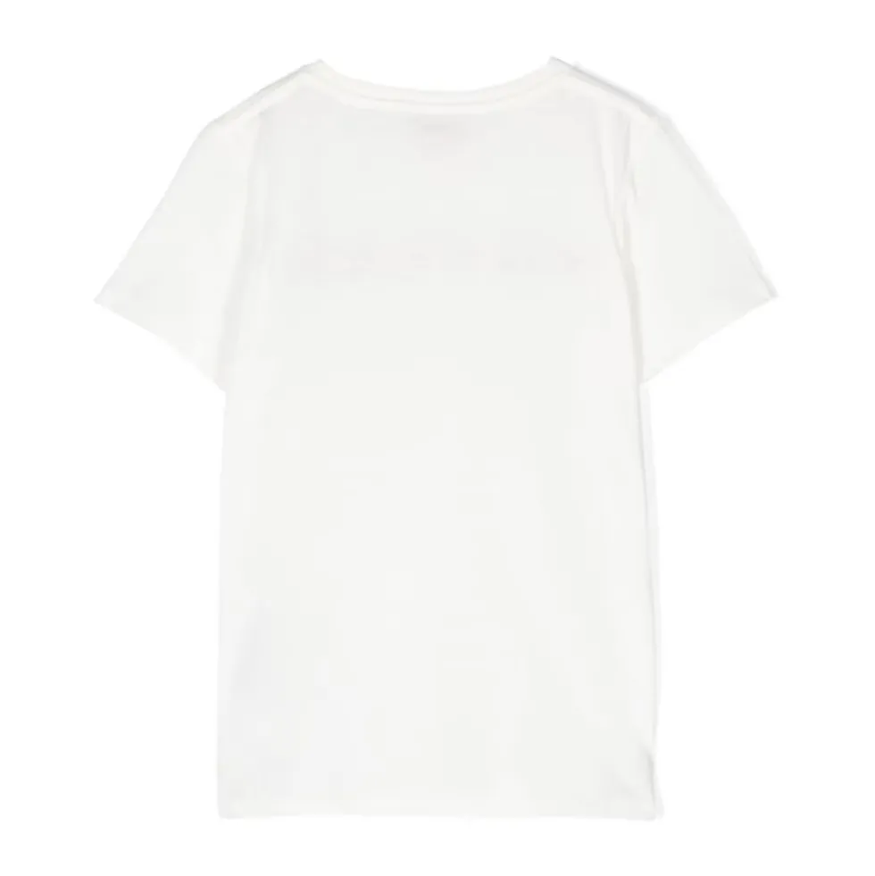 Hvid T-shirt Med Logo Print Og Web I Jersey