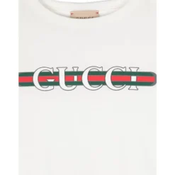 Hvid T-shirt Med Logo Print Og Web I Jersey