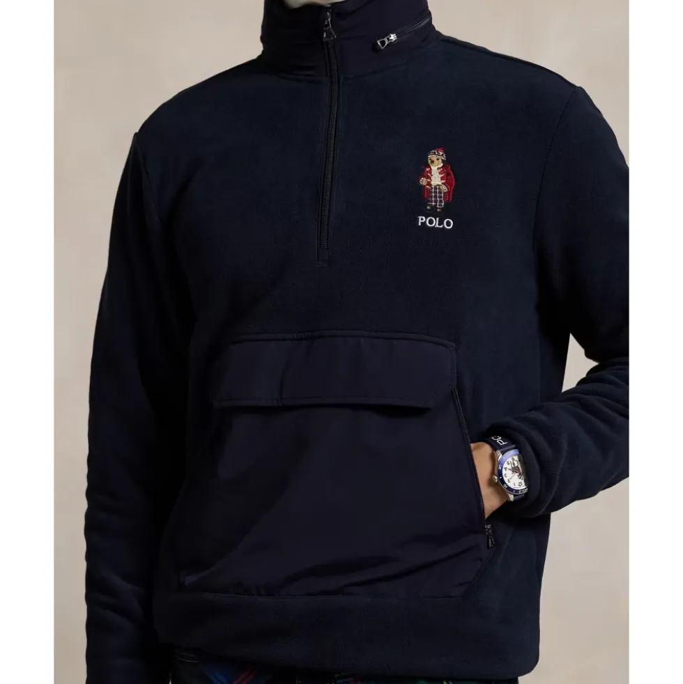 Hybrid Fleece Hættetrøje med Polo Bear