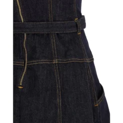 Indigo Denim Flared Midi Kjole
