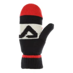 Intarsia Strikkede Herrehandsker Sort/Rød/Hvid