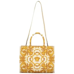 Jacquard Motif Canvas Tote Bag
