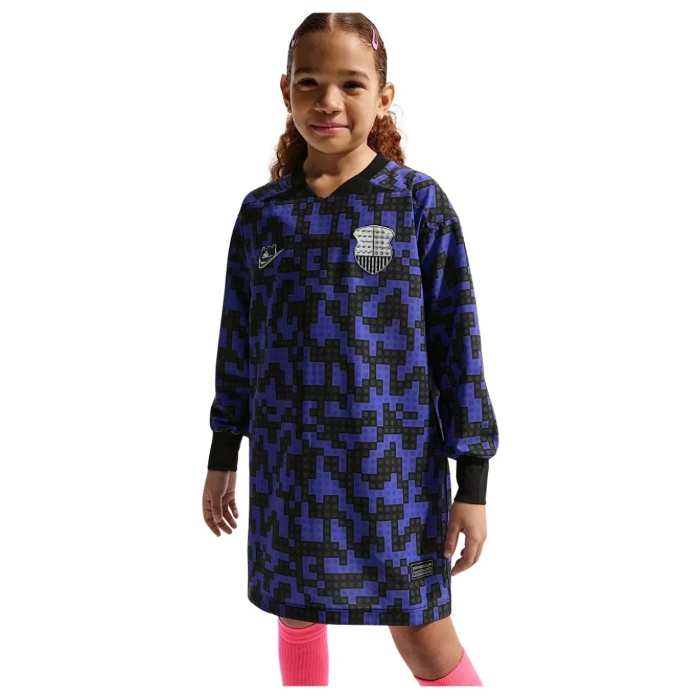 Jersey Dress with LEGO Brick Print Knee Length Dress