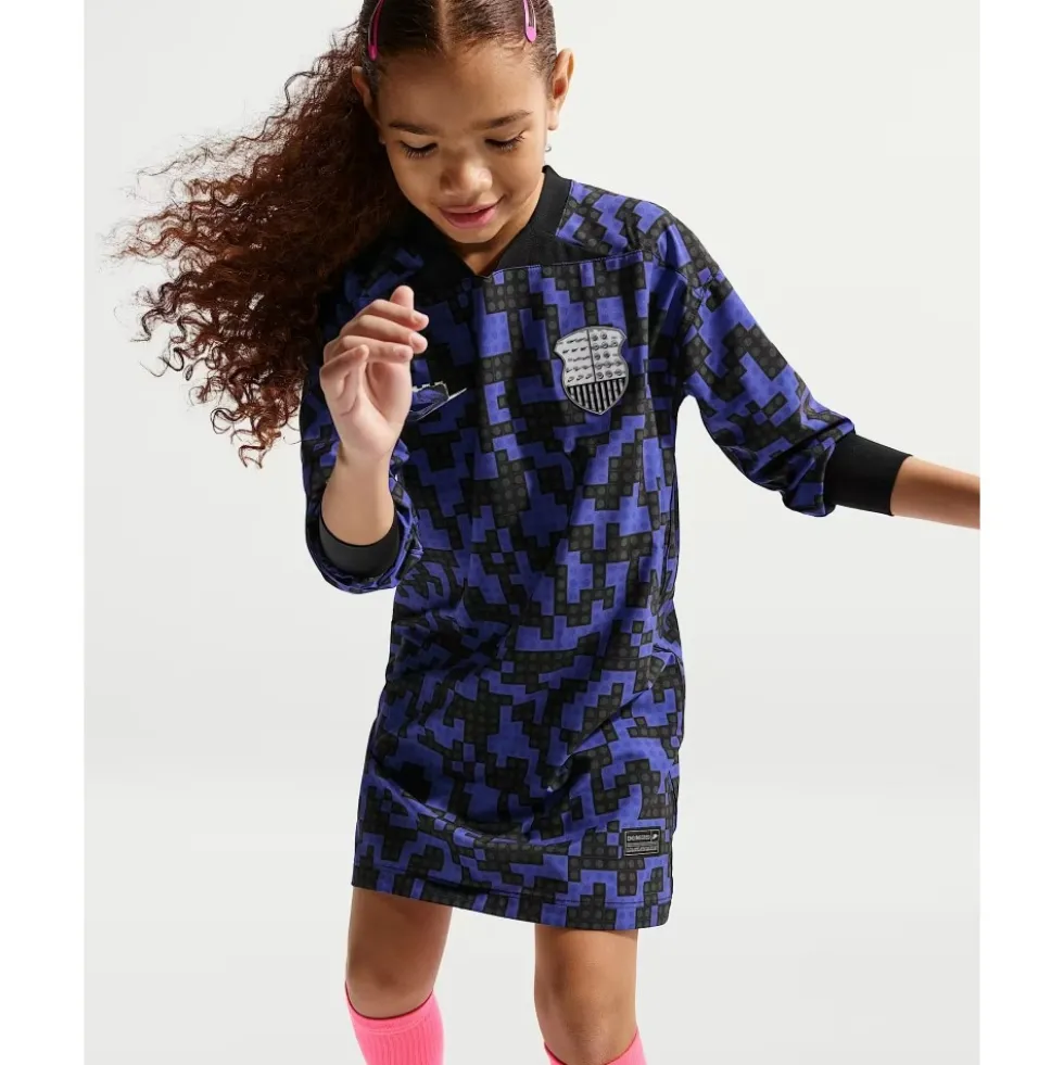 Jersey Dress with LEGO Brick Print Knee Length Dress