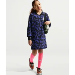 Jersey Dress with LEGO Brick Print Knee Length Dress