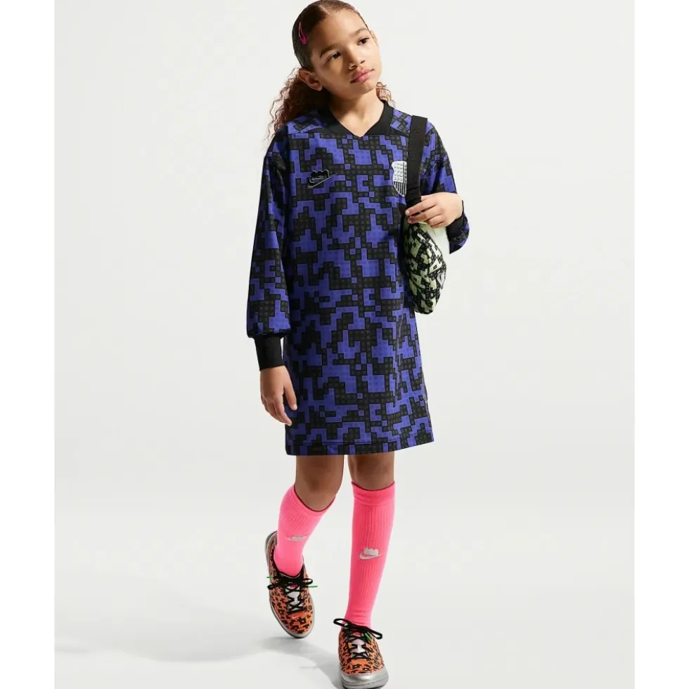 Jersey Dress with LEGO Brick Print Knee Length Dress